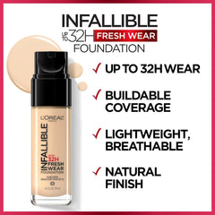 L'oreal Paris-Infallible 32 HOUR FRESH WEAR FOUNDATION-400 Pearl (USA)