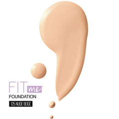 Maybelline- Fit Me Dewy + Smooth Liquid Foundation 125 Nude Beige - 30ml (France)