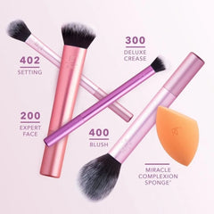 REAL TECHNIQUES- Everyday Essentials Makeup Brush Complete Face Set