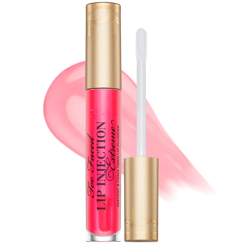 Too Faced- Lip Injection Extreme Lip Plumper Hydrating Plumping Lip Gloss- Pink Punch (Full Size)