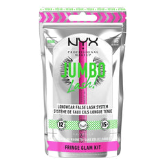 NYX-Jumbo Lash! Vegan False Eyelashes Kit with 2-in-1 Eyeliner Adhesive, Up to 12HR Wear, Reusable Fake Lashes - Fringe Glam Kit